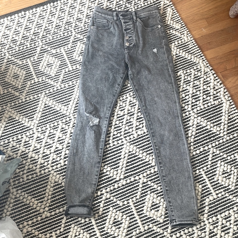 Express high waisted button fly jeans